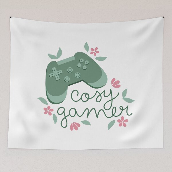 Item preview, Cosy Gamer Green Game Controller with Pink Flowers designed and sold by winterpumpkin.
