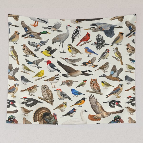 Item preview, Native Birds of Iowa Retro Style Identification Chart designed and sold by kakarikihill.