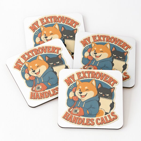 Item preview, My Extrovert Handles Calls Dog Cat Sticker designed and sold by chaturbart.