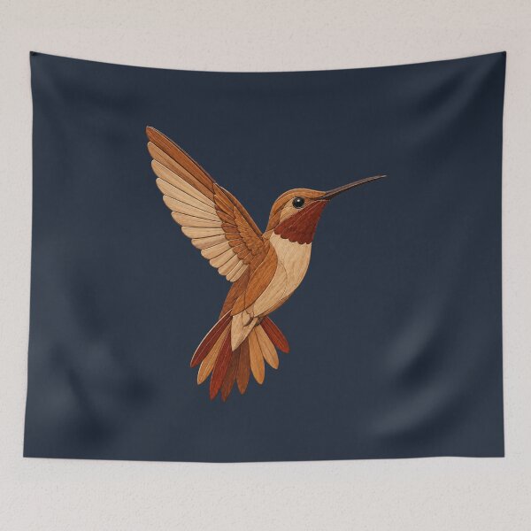 Item preview, Hummingbird in Wooden Marquetry designed and sold by LaJacke.