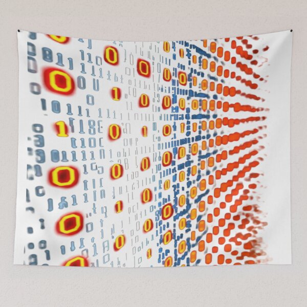 Item preview, The Digital Rain of Binary Code, Digital Binary Code - Cyberpunk Art with Neon 0s and 1s designed and sold by RAYBIL.