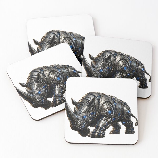 Item preview, Steel Rhino Masterpiece | Ultimate Mechanical Rhinoceros | Premium Cyber Tank Beast Art designed and sold by SteelCoat Studio.