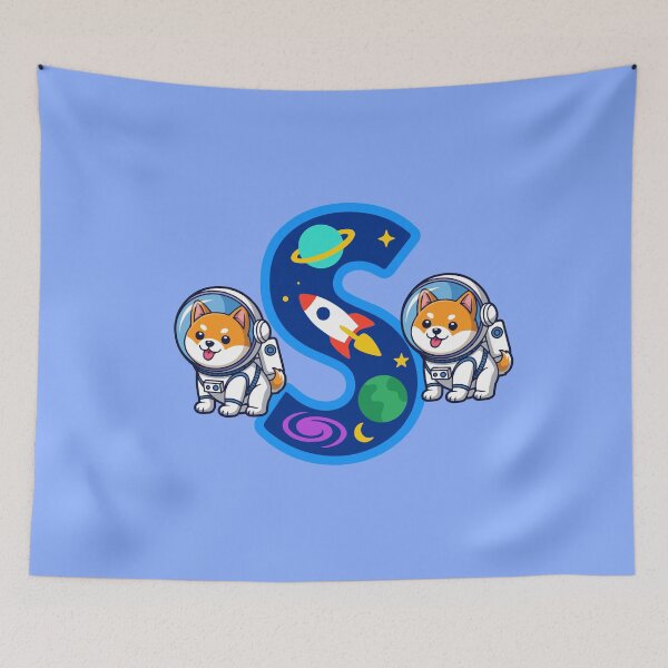 Item preview, Letter S Space Dog Monogram — Astronaut Puppy Initial Gift designed and sold by BoldcreationsM.