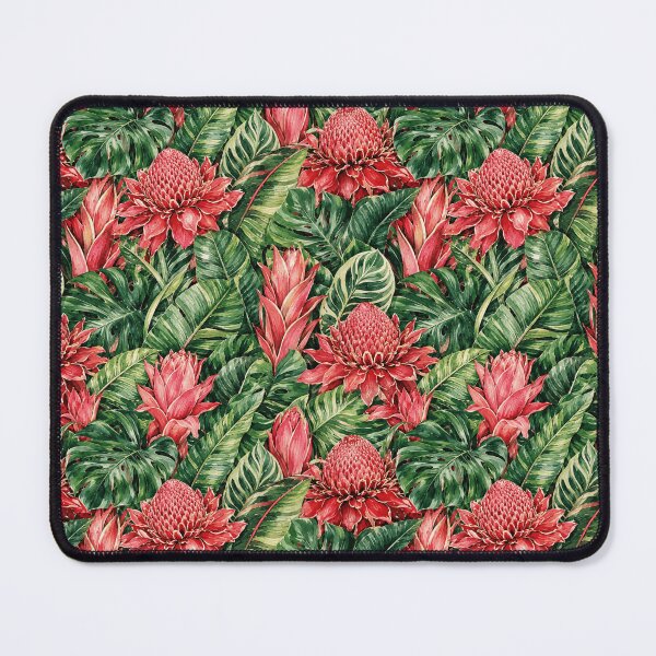 Item preview, Torch Ginger Maximalist Dense Tropical Seamless Pattern designed and sold by Inkworksbyshery.
