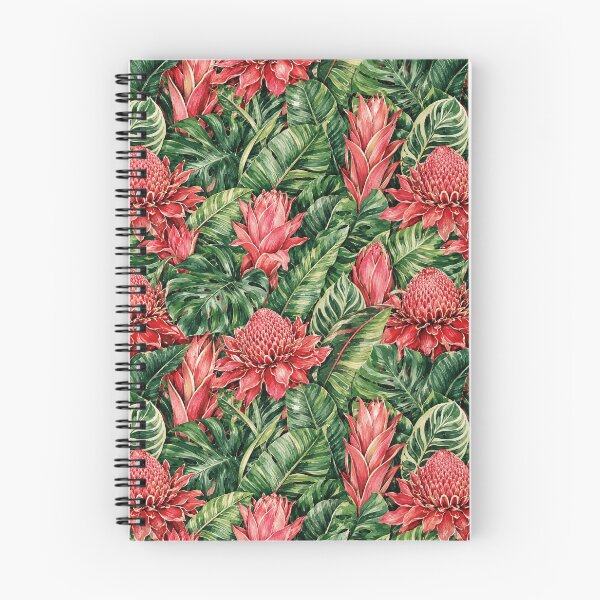 Item preview, Torch Ginger Maximalist Dense Tropical Seamless Pattern designed and sold by Inkworksbyshery.