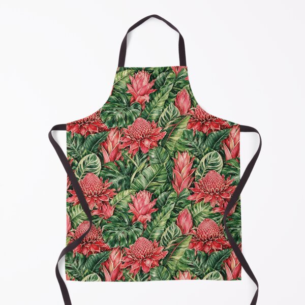 Item preview, Torch Ginger Maximalist Dense Tropical Seamless Pattern designed and sold by Inkworksbyshery.