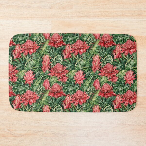 Item preview, Torch Ginger Maximalist Dense Tropical Seamless Pattern designed and sold by Inkworksbyshery.