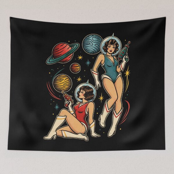 Item preview, Retro Space Pin-Up Rocket Girls designed and sold by Victor Shadehorn.