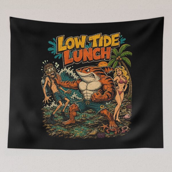 Item preview, Low Tide Lunch Shark Muscle Beach Chaos designed and sold by Victor Shadehorn.