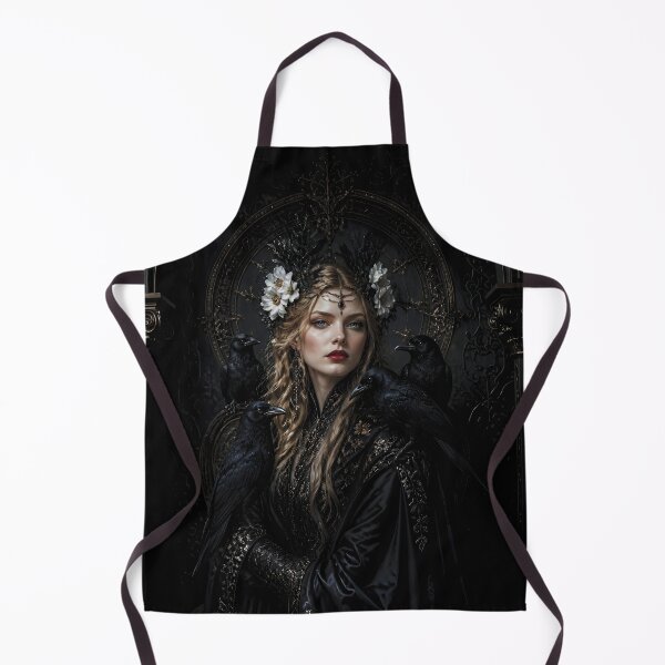 Item preview, Mystical Gothic Portrait of a Woman with Ravens and Flowers 6 designed and sold by Lucia Amaris Art.