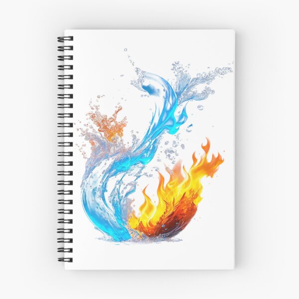 Item preview, The Eternal Ballet of Opposites, Dance of the Elements: Fire and Water in Collision - Dynamic 3D Art of Flames and Splashes designed and sold by RAYBIL.