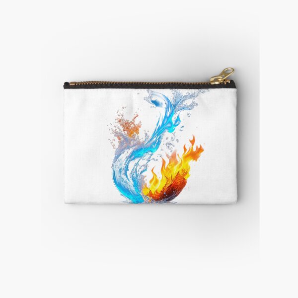Item preview, The Eternal Ballet of Opposites, Dance of the Elements: Fire and Water in Collision - Dynamic 3D Art of Flames and Splashes designed and sold by RAYBIL.