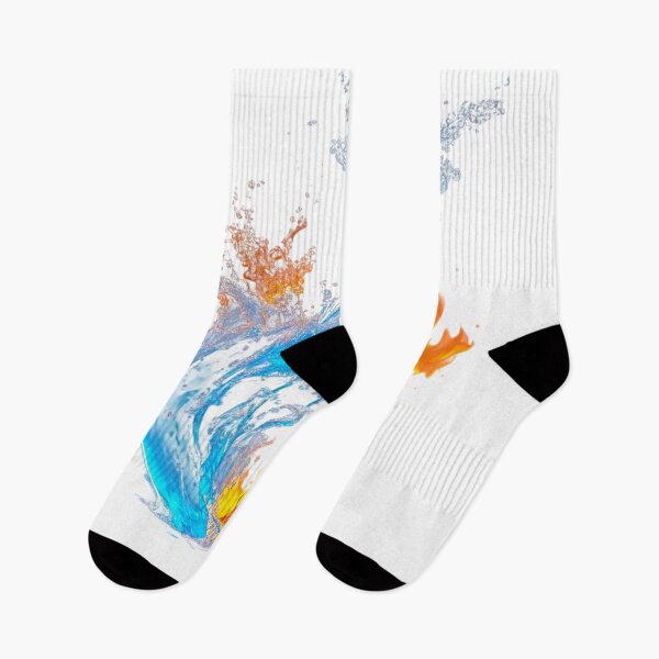 Item preview, The Eternal Ballet of Opposites, Dance of the Elements: Fire and Water in Collision - Dynamic 3D Art of Flames and Splashes designed and sold by RAYBIL.