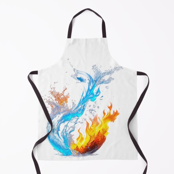 Item preview, The Eternal Ballet of Opposites, Dance of the Elements: Fire and Water in Collision - Dynamic 3D Art of Flames and Splashes designed and sold by RAYBIL.