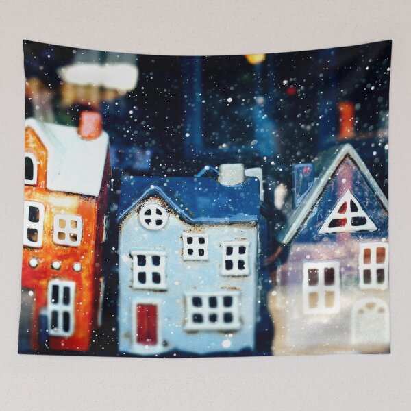 Item preview, Snowy Christmas Village – Cozy Winter Houses Illustration designed and sold by Vita-Kvitash.