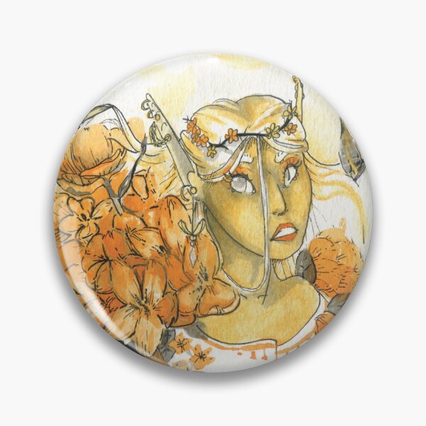 Item preview, Lady Elf with Orange Flowers Mixed Media designed and sold by GreyGnu.