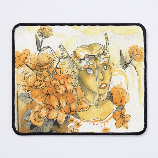 Item preview, Lady Elf with Orange Flowers Mixed Media designed and sold by GreyGnu.