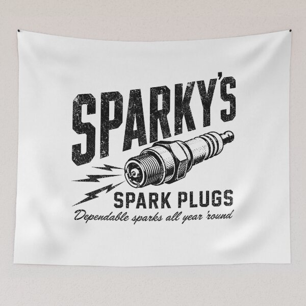 Item preview, Sparky’s Vintage Spark Plug Garage Emblem designed and sold by Victor Shadehorn.
