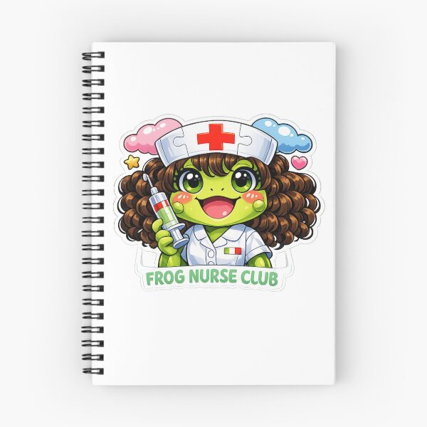 Item preview, Frog Nurse Club – Brown-Haired Frog Nurse with Green Eyes designed and sold by ARTERAMIX.