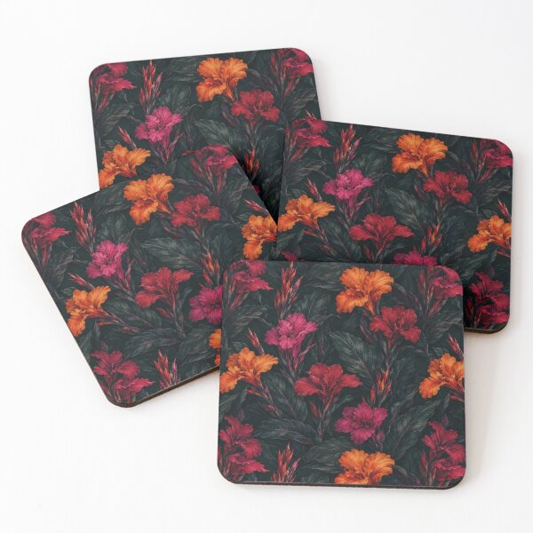 Item preview, Canna Lily Dark Moody Watercolor Seamless Pattern designed and sold by Inkworksbyshery.