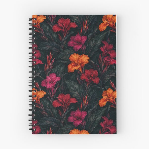 Item preview, Canna Lily Dark Moody Watercolor Seamless Pattern designed and sold by Inkworksbyshery.