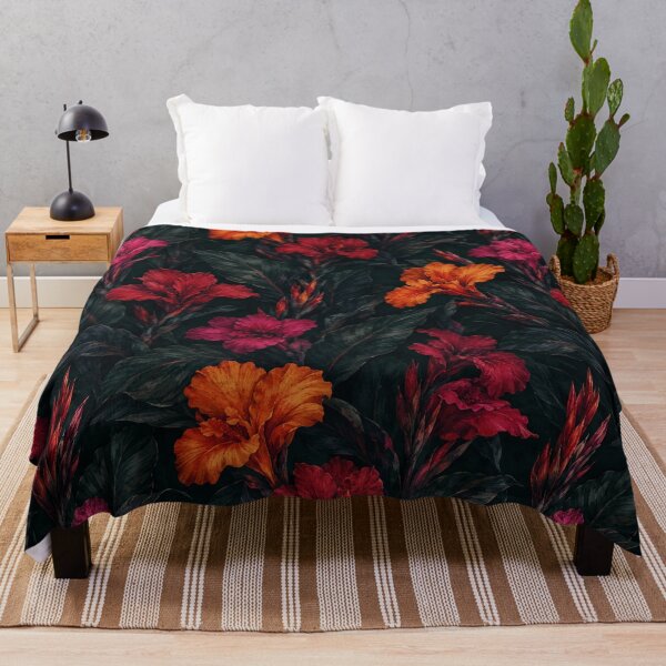 Item preview, Canna Lily Dark Moody Watercolor Seamless Pattern designed and sold by Inkworksbyshery.