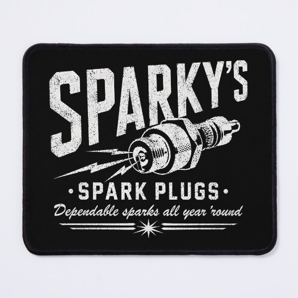 Item preview, Sparky’s Dependable Spark Plugs Garage Emblem designed and sold by Victor Shadehorn.