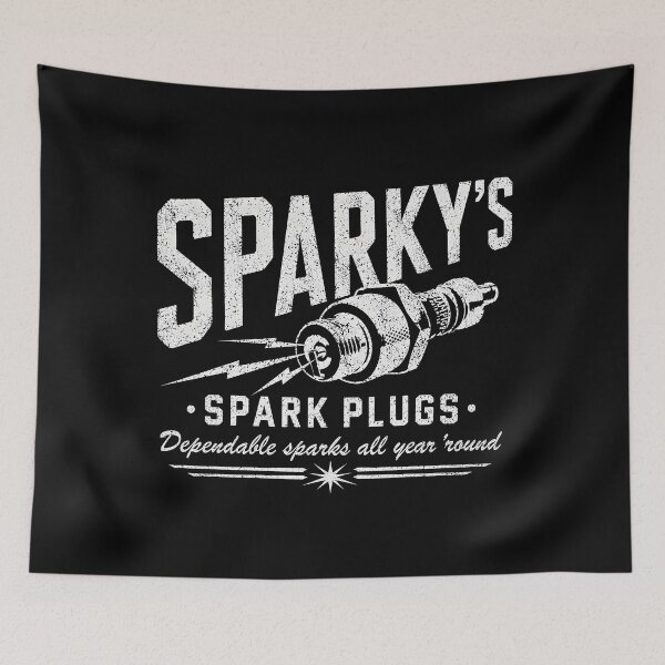 Item preview, Sparky’s Dependable Spark Plugs Garage Emblem designed and sold by Victor Shadehorn.