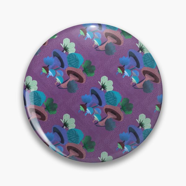 Item preview, Blue and Purple Magic Mushroom Pattern in Enchanted Forest Style designed and sold by Clauzierra.