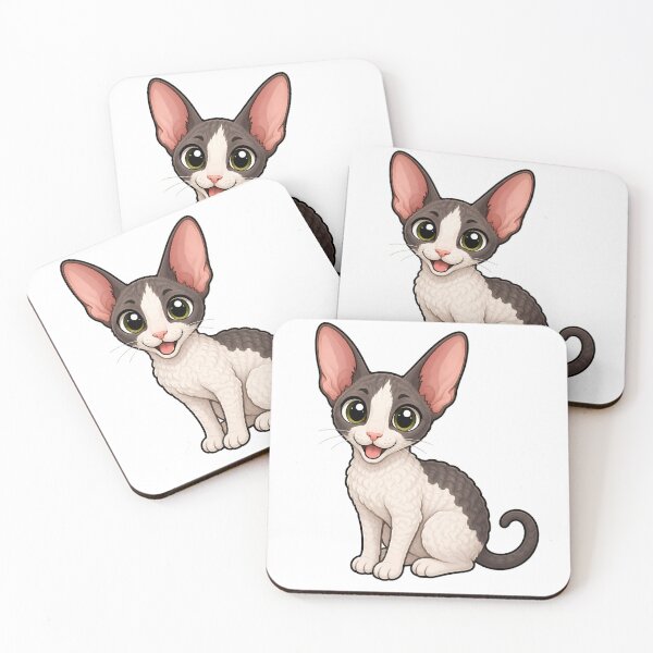 Item preview, Cute Cornish Rex Cat Clipart Style designed and sold by RaezRealmDesign.