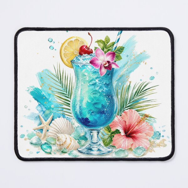 Item preview, Blue Tropical Cocktail Beach Summer designed and sold by DewCreates.