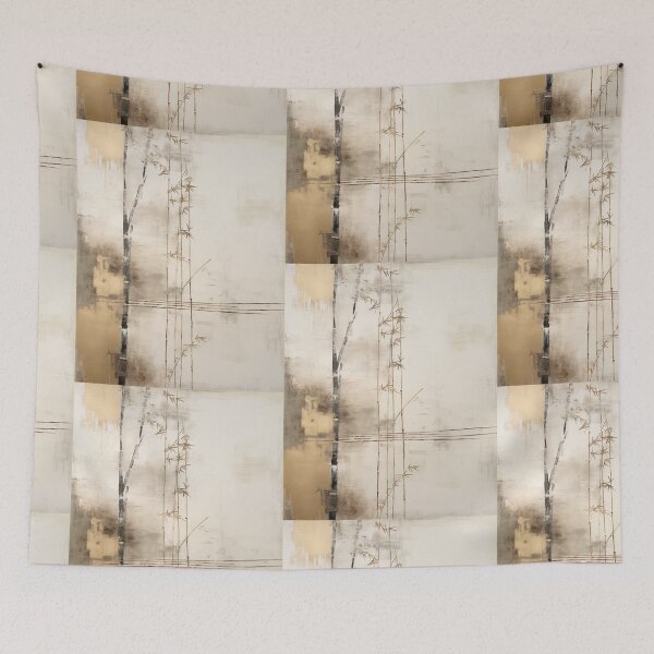 Item preview, Wabi sabi and japandi inspired landscape with gold accent designed and sold by filigreedigital.