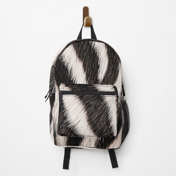 Item preview, Zebra Fur Wavy Stripe Pattern - Curved Black & White Fur Design designed and sold by Nine Lives Studio.