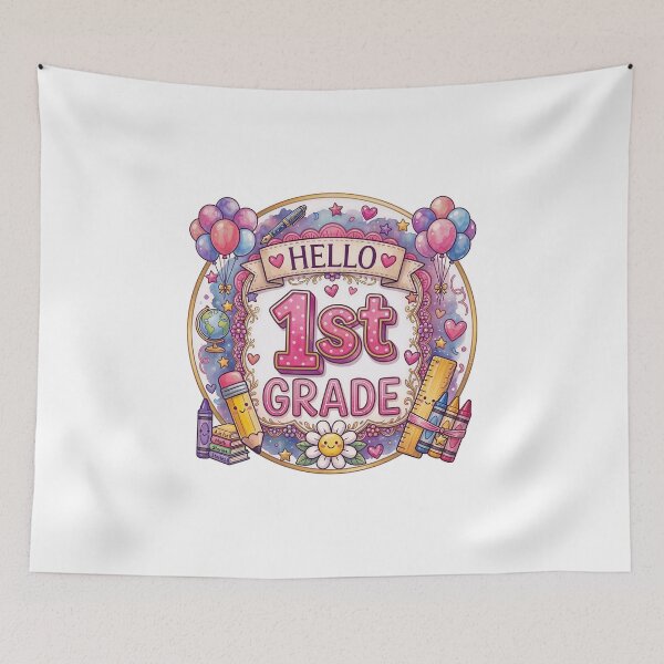 Item preview, First Grade Girls Back to School Cute First Day Student  designed and sold by gear-posters.