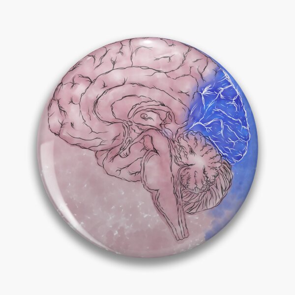 Item preview, brain illustration with occipital lobe highlighted designed and sold by subis-designs.