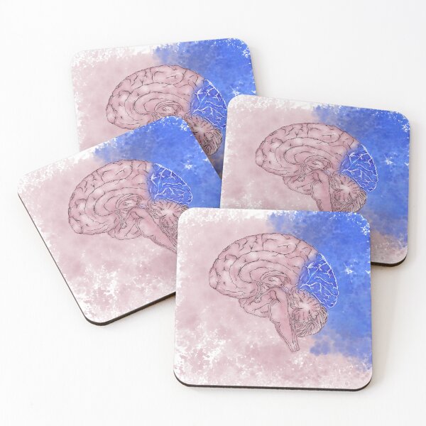 Item preview, brain illustration with occipital lobe highlighted designed and sold by subis-designs.
