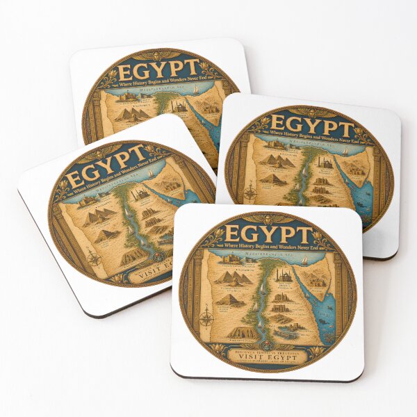 Item preview, Vintage Egypt Travel Poster | Ancient Egypt Map Wall Art | Pyramids, Nile River & Historic Landmarks designed and sold by Art Wave Studio.