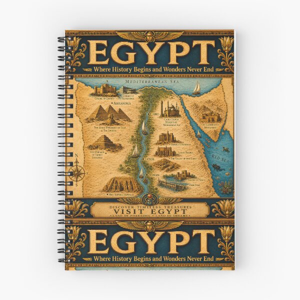 Item preview, Vintage Egypt Travel Poster | Ancient Egypt Map Wall Art | Pyramids, Nile River & Historic Landmarks designed and sold by Art Wave Studio.