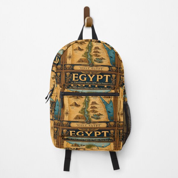 Item preview, Vintage Egypt Travel Poster | Ancient Egypt Map Wall Art | Pyramids, Nile River & Historic Landmarks designed and sold by Art Wave Studio.