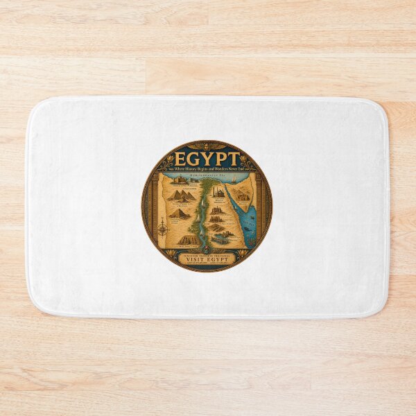 Item preview, Vintage Egypt Travel Poster | Ancient Egypt Map Wall Art | Pyramids, Nile River & Historic Landmarks designed and sold by Art Wave Studio.