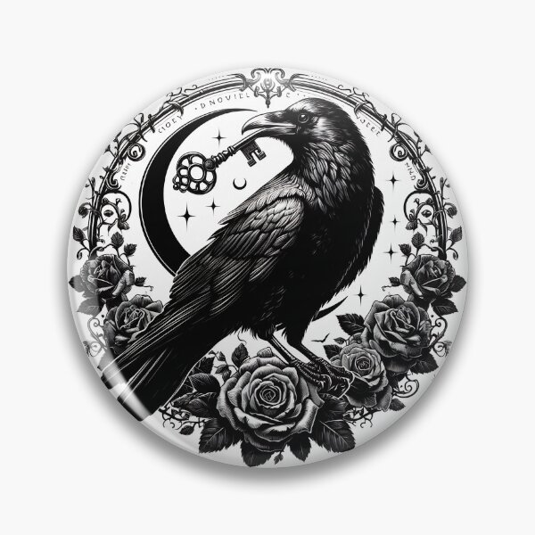 Item preview, Victorian Raven with Antique Skeleton Key designed and sold by CodexArtHub.