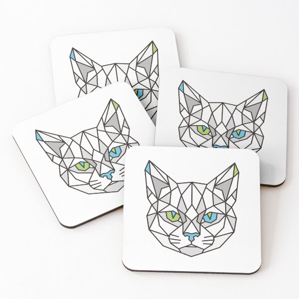 Item preview, Geometric White Cat  designed and sold by AnimalsKnowAll.