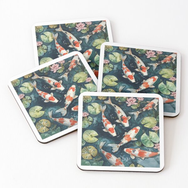 Item preview, Japanese Koi Fish & Floral Waves Pattern | Vintage Ukiyo-e Inspired Seamless Design designed and sold by poppet103.