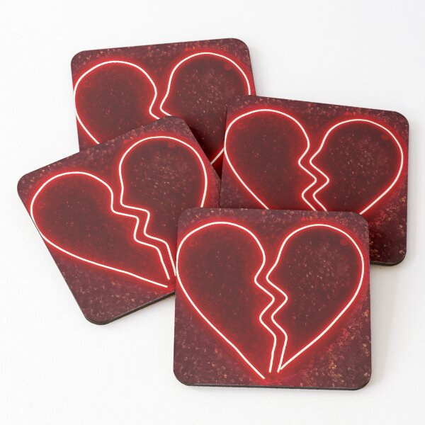 Item preview, Broken Neon Heart on Dark Stones designed and sold by MarielaCreates.