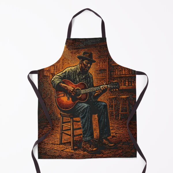 Item preview, Lonely Guitarist in Warm Bar Light – Blues Illustration designed and sold by zoliartdesign.