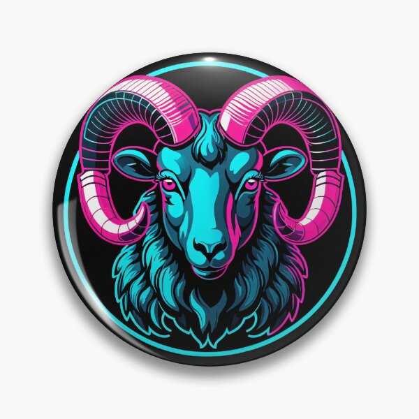 Item preview, Aries ram zodiac glowing chrome design designed and sold by RAMemory.