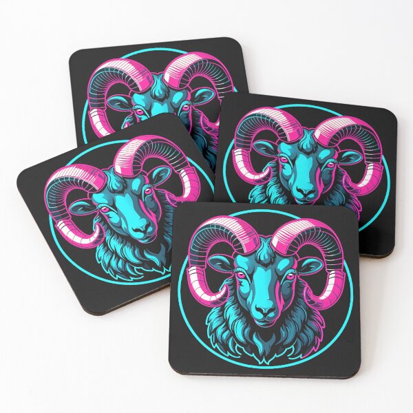 Item preview, Aries ram zodiac glowing chrome design designed and sold by RAMemory.