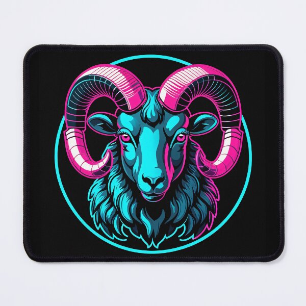 Item preview, Aries ram zodiac glowing chrome design designed and sold by RAMemory.