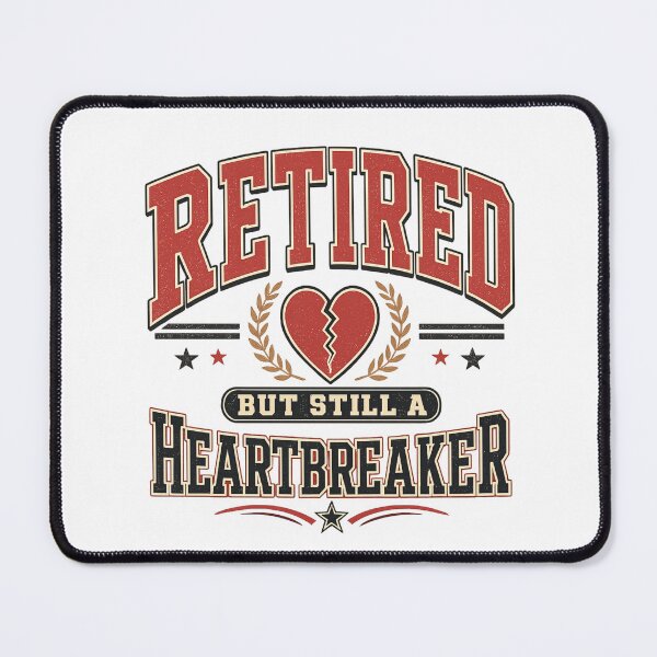 Item preview, Retired But Still a Heartbreaker Funny Retirement | Vintage Varsity Design | Still Got It Collection designed and sold by SoulThread Studio.
