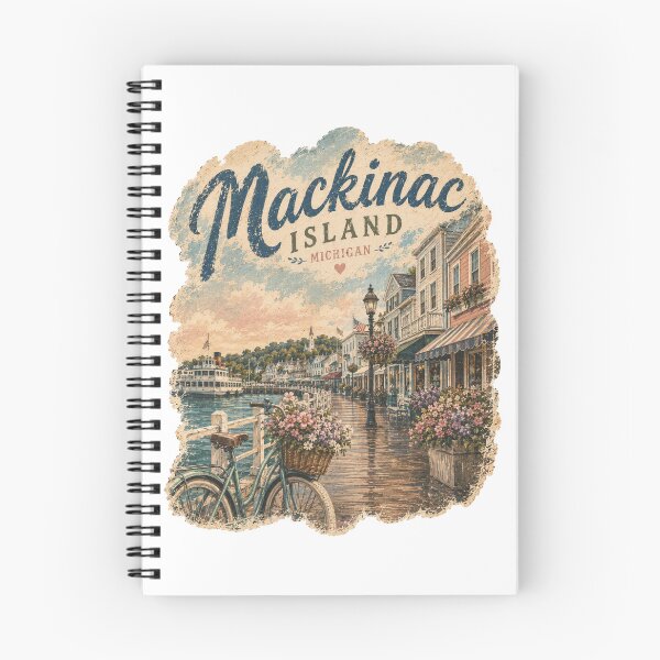 Item preview, Mackinac Island Michigan | Vintage Waterfront Graphic designed and sold by Rewind Society.